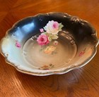 Antique THREE CROWN China Germany Porcelain Bowl Roses 9 inch — photo 4