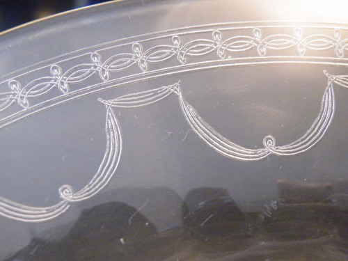 Set of 4 Fostoria Clear Sherman #869 Stem #77 Needle Etch Luncheon Plates RARE - Picture 4 of 5