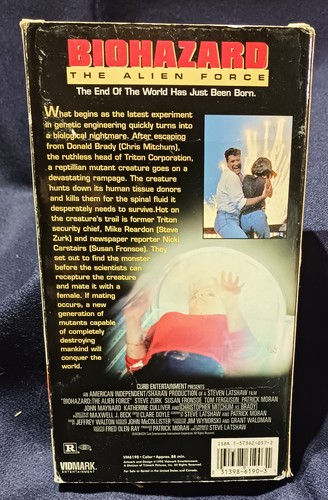 BIOHAZARD: "The Alien Force" Pre-Owned VHS Tape 1996 - Picture 2 of 5