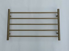 Burnished brass Brushed Gold Non Heated Towel Rail rack round 850 mm wide 5 bar