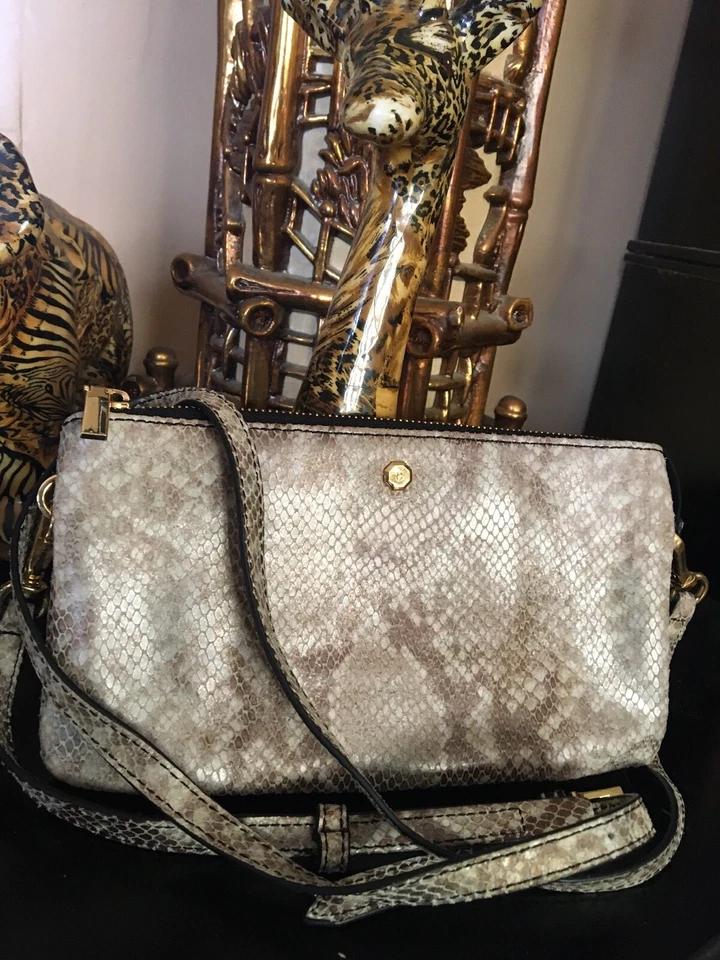 G.I.L.I GOT IT LOVE IT BANDOLERA CUERO BOLSO DE MANO PIEL DE SERPIENTE CUERO CREMALLERA SUPERIOR Foto 2 de 4