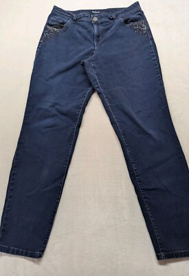 Jean Femme Style & Co - Coupe Slim/Skinny - Dark Wash (bleu Foncé) - Taille 14 (Longueur 28) - Occasion Très Bon État