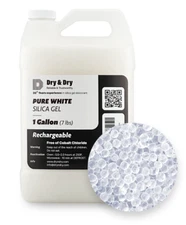 1 Gallon(7 LBS) Pure & Safe Premium White Silica Gel Beads - Rechargeable