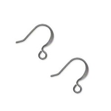 Gunmetal Black Minimalist Flat Fishhook Earwires Earring Hooks Findings 10
