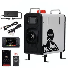 8KW 12V 24V Diesel Air Heater W/ bluetooth APP &110V AC Adapter For Car RV Van