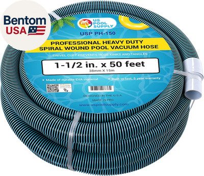 Pool Vacuum Hose - 1-1/2'' X 50' Professional Heavy Duty Pool Hose for Inground,