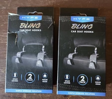 Bling Car Seat Back Headrest Hooks Hanger Holder Hook for Bag Purse - 2pk 4x NEW