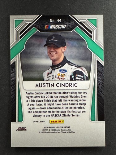 Austin Cindric 2020 Panini Racing Pink /50 #44 - Picture 2 of 3
