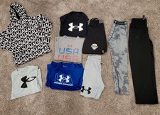 Lot Of Boys Activewear Complete Outfit Sets Size Large Under Armour UA 9 Pieces