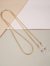 Gold Hollow Out Metallic Eyeglass Chain Necklace For Women Accessories