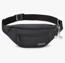 Crossbody Adjustable Belt Bag Hesdphone Jack 4 Zipper Pockets Reflective