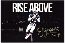Jim Kelly Signed Buffalo Bills Rise Above Photo 12x18 Poster