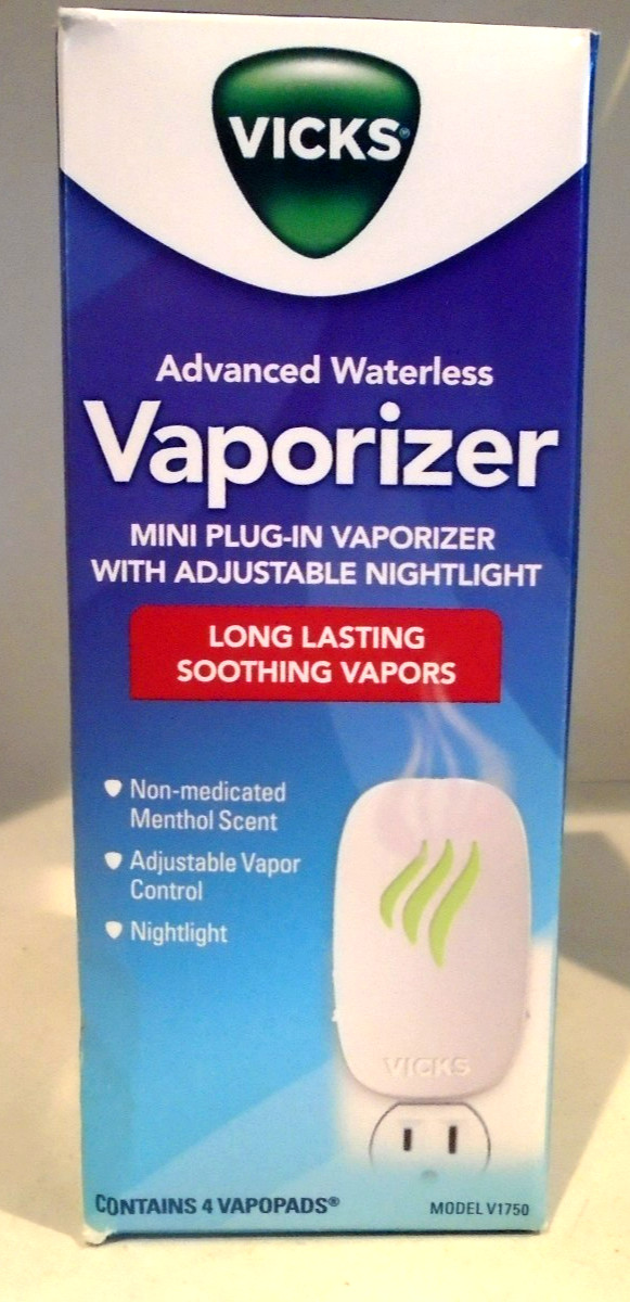 Vicks Advanced Waterless Vaporizer Mini Plug-In w/ Nightlight + 4 VapoPads &ndash; New