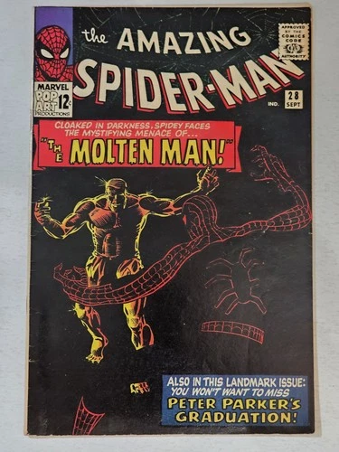 Amazing Spider-Man #28 VF- 1st App. of Molten Man 1965 Steve Ditko, High Grade