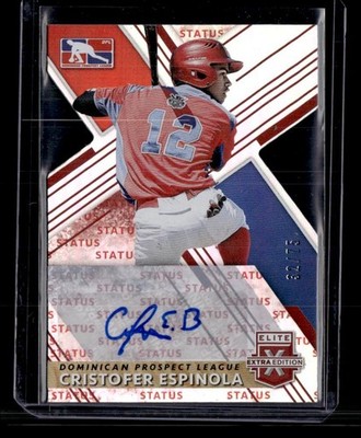 2019 Elite Extra Edition Cristofer Espinola Autographs Status Die Cut Red SN,AU