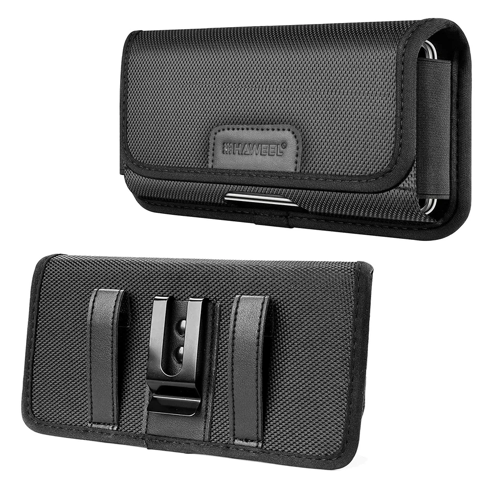 HAWEEL 6.1-6.8" Nylon Phone Belt Clip Pouch Horizontal Carry Bag with Card Slot - Image 2 of 4
