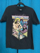 Men's WrestleMania VI Graphic T-Shirt Medium Black WWE Retro Wrestling Tee