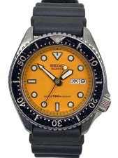 SEIKO Quartz Wristwatch/Analog/ORN/BLK/6458 600A//