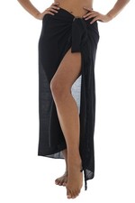 Womens Sarong Wrap Swimsuit Cover Up Solid Azure Blue Beach Pareo Skirt Cocon...