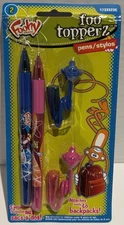 Foohy Foo 2 Ball Point Pens + Topperz Connect To Bags 2006 Rare Sealed New