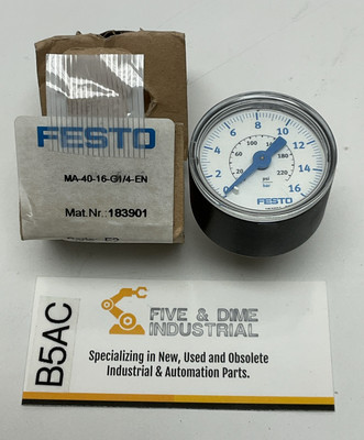 #ad Festo MA 40 16 G1 4 EN Manometer Pressure Gauge 16Bar G1 4 Connection 183901 $26.59