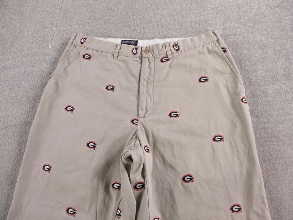 Georgia Bulldogs Pants Mens 36x27 Khaki Chino Embroidered Football Pennington - Image 2 of 4