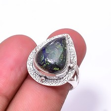 Azurite Malachite - Bisbee Mines 925 Sterling Silver Handmade Ring s.6.5 Sku48