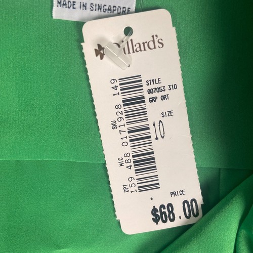 Blusa Breckenridge Dillard’s Verde Botón Frontal Mujer Talla 10 De Colección Nueva Con Etiquetas - Imagen 4 de 11