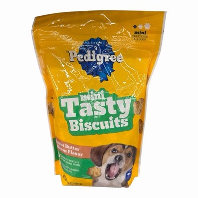 Pedigree Mini Tasty Biscuits Peanut Butter Bacon Flavor Dog Treats 15 oz