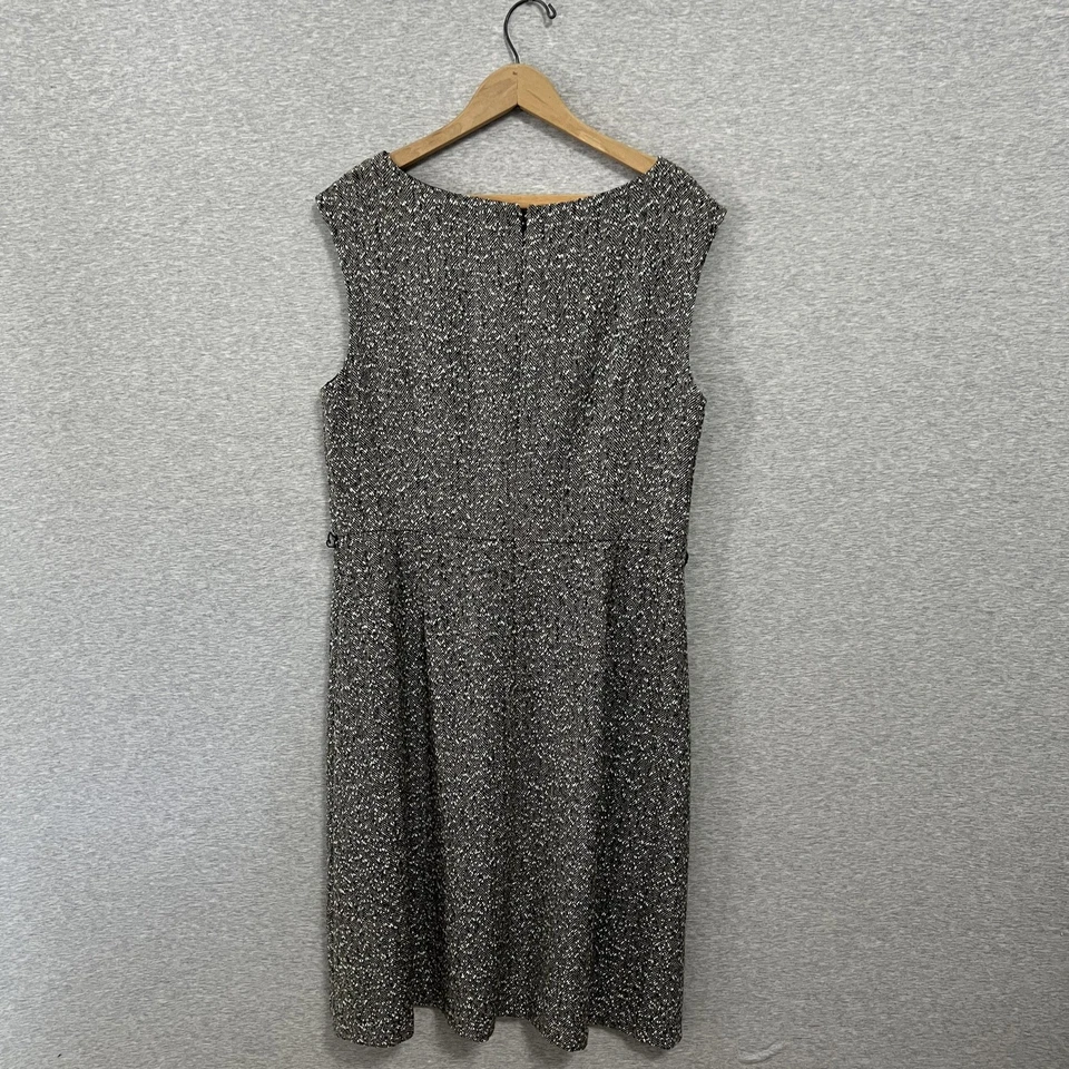 Vestido justo Talbots vintage feminino grande preto branco tweed mistura de lã FitnFlare - Imagem 4 de 4