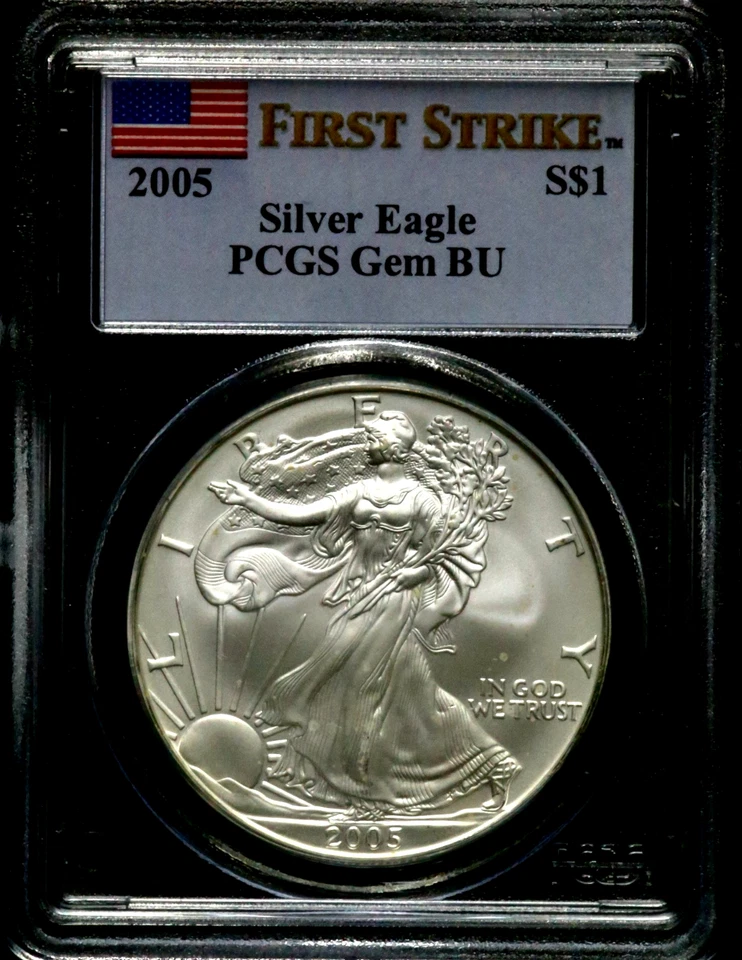 2005-2008 $1 American Silver Eagle - PCGS Flag Label 4-Coin Set BS525 - Image 2 of 4