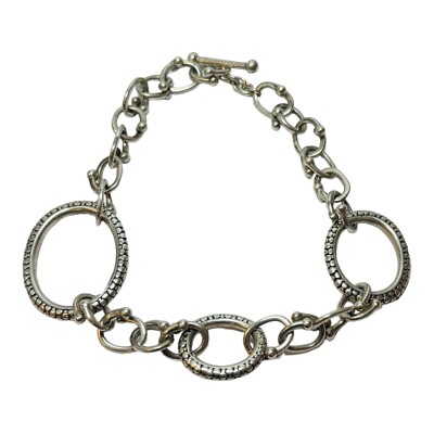 Michael Dawkins Sterlingsilber Kiesel ovales Gliederarmband 10,5 Zoll - 1,11