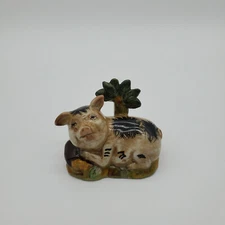 Vintage Staffordshire Porcelain Pig Figurine