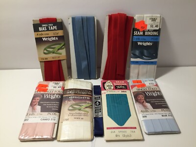 Mixed Wrights Bias Tape & Seam Binding Packs Open & Unopened Multiple Colors 