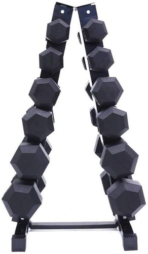 6-Tier Vertical A-Frame Steel Dumbbell Rack Compact Storage Gym Racking 300KG - Picture 2 of 6