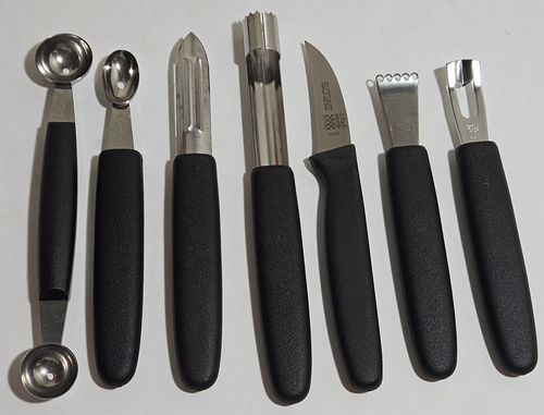 Juego de utensilios de cocina cubiertos de chef de acero inoxidable 7 piezas con estuche - Imagen 2 de 9