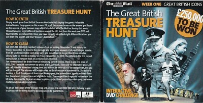 THE GREAT BRITISH TREASURE HUNT ( THE MAIL ON SUNDAY Newspaper Double DVD Pro )