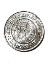 Jerusalem Temple A.A.O N M.S. New Orleans 1983 Mardi Gras Aluminum Token