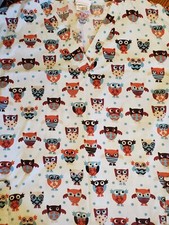 UA Owl Scrub Top 3x  EUC  Blue