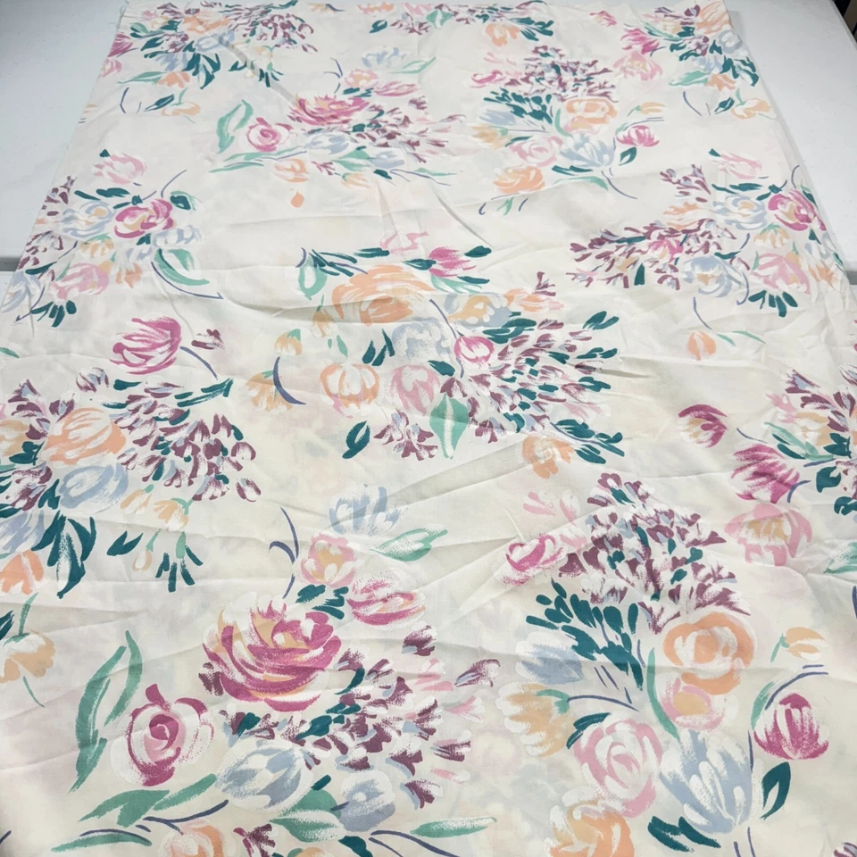 Sábana plana vintage doble púrpura azul floral cuadros grandes flores mezcla y2k años 90 80 Foto 2 de 4