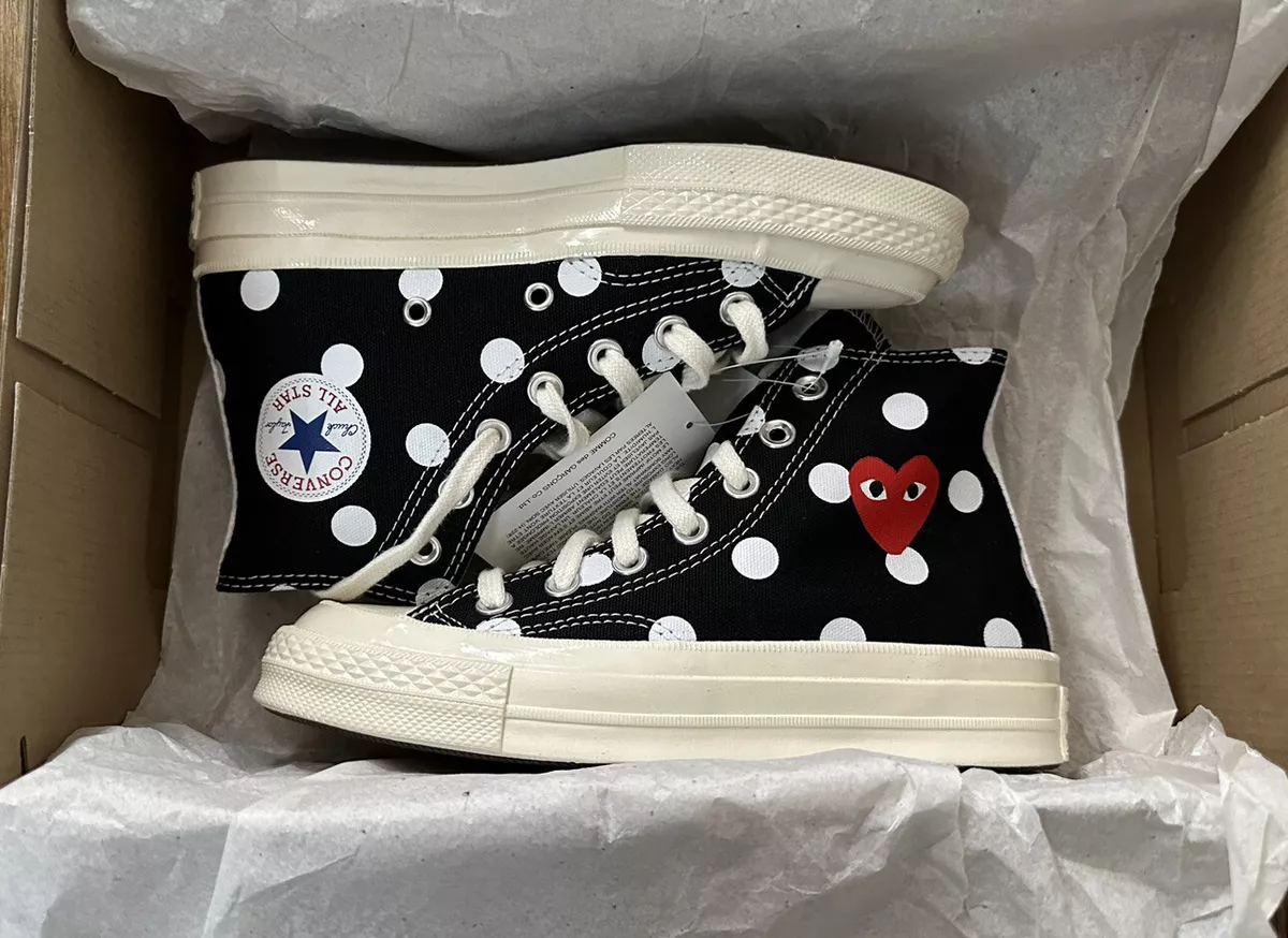 NEW Converse Chuck Taylor Hi Comme des Garcons Black Polka 157250C Sz 3M/5W |