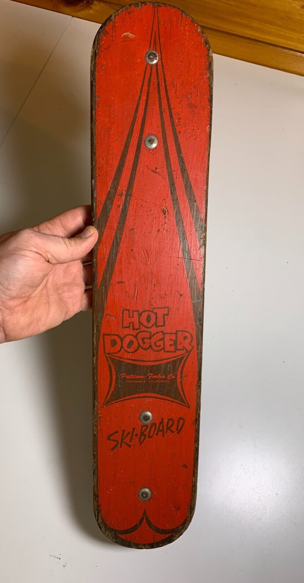 Vintage Wood Hot Dogger Ski Board Skateboard Torrance California