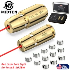 Red Laser Bore Sight Kit 9MM/ .40S&W Caliber Brass Boresighter Bore Sighting Kit