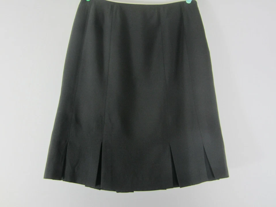 Falda Valerie Stevens Mujer 14 Negra 100% Seda Panel Plisada Clásica Carrera M Foto 4 de 4