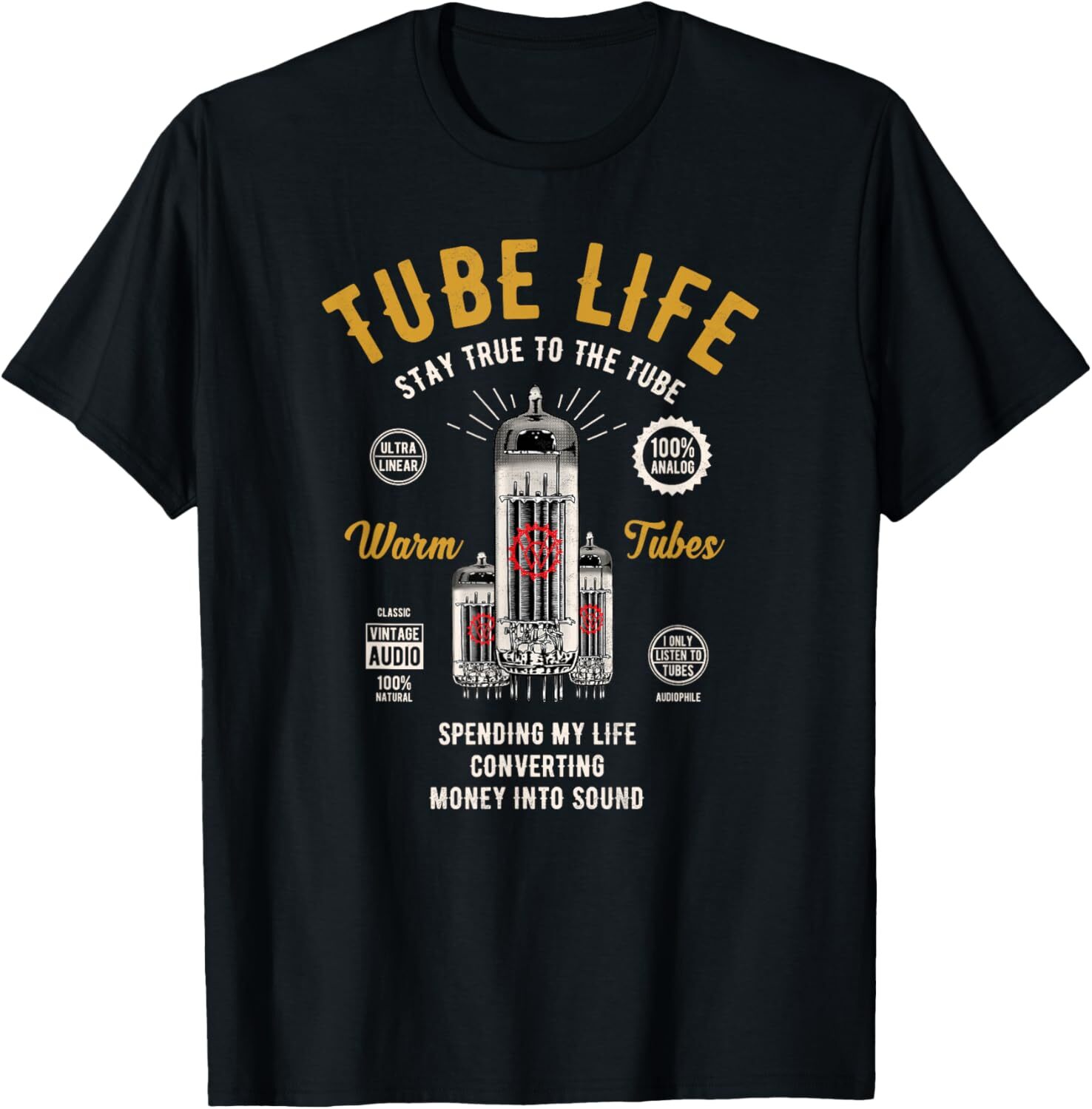 Vintage Analog-Audio Vacuum Tube Guitar Bass Tube Amp T-Shirt Hoodie