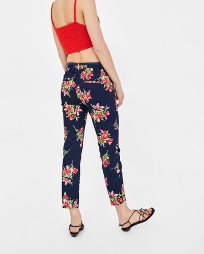 BNWT Zara Floral Print Trousers Size 8 | eBay