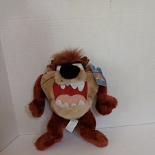 Vintage 1997 Warner Bros Taz Tasmania plush stuffed 8" Inches size