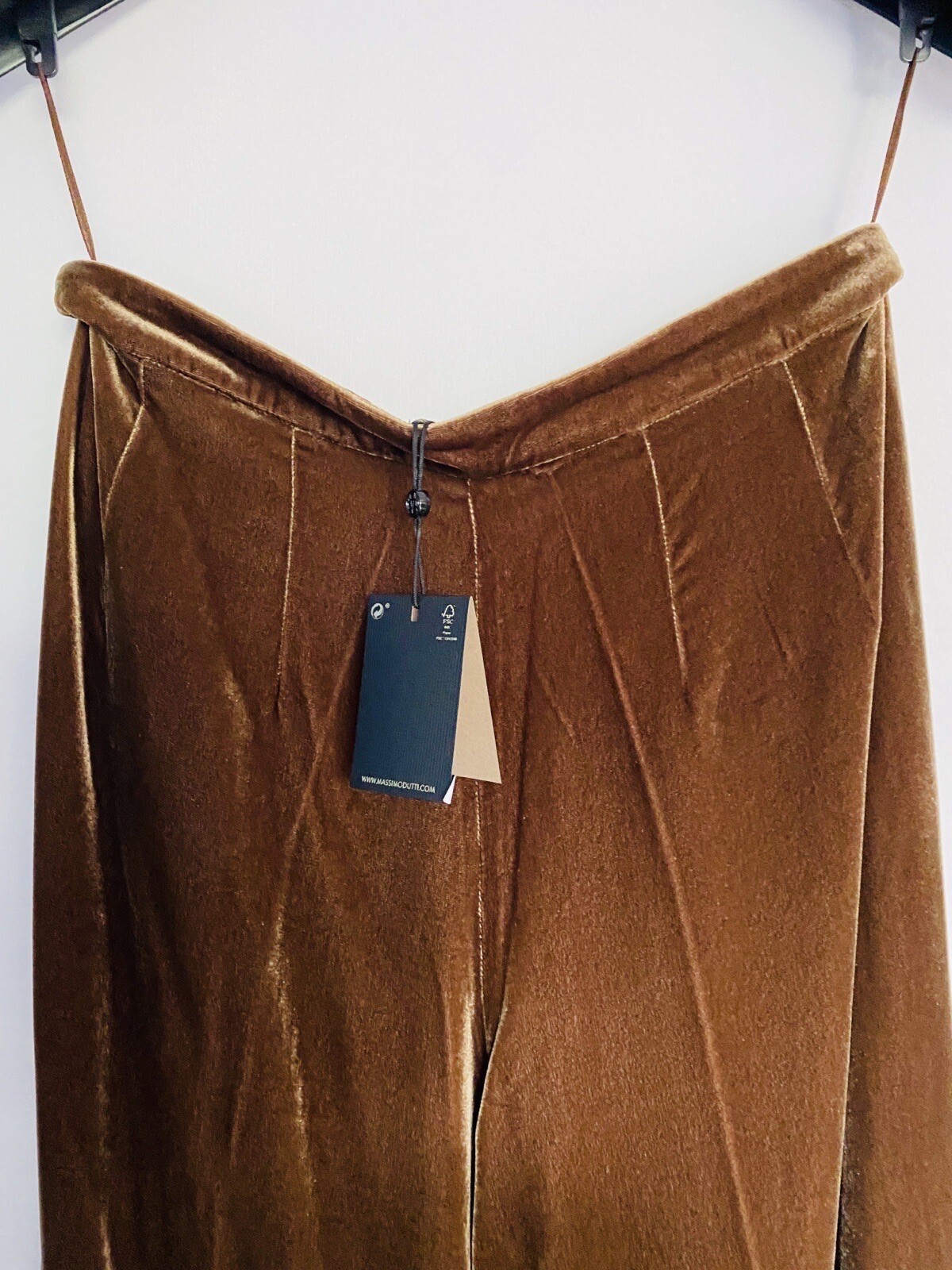 Silk Velvet Suit Jacket Trousers NEW RRP£225 Massimo Dutti Gold Copper Brown image 8