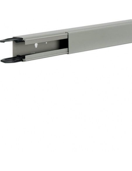 Goulotte PVC h 40mm x p 40mm gris RAL 7030 Hager LFF400400703 pour goulotte de câblage