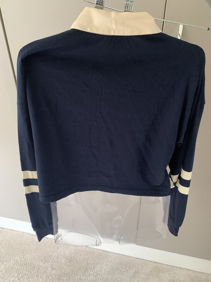 iets frans Cropped Long Sleeve Polo Shirt Top Urban Outfitters Size M